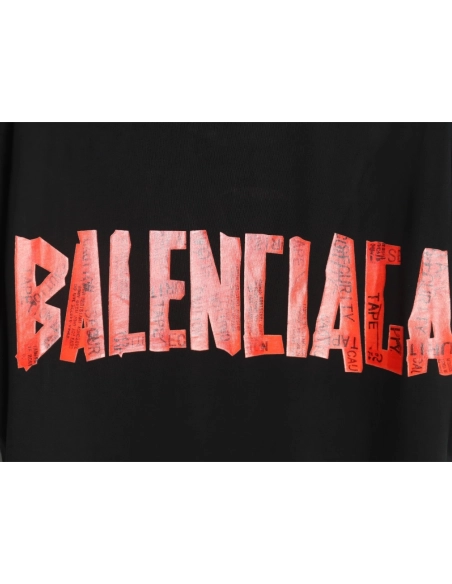 Balenciaga Tape Print Short Sleeve T-Shirt,Balenciaga
