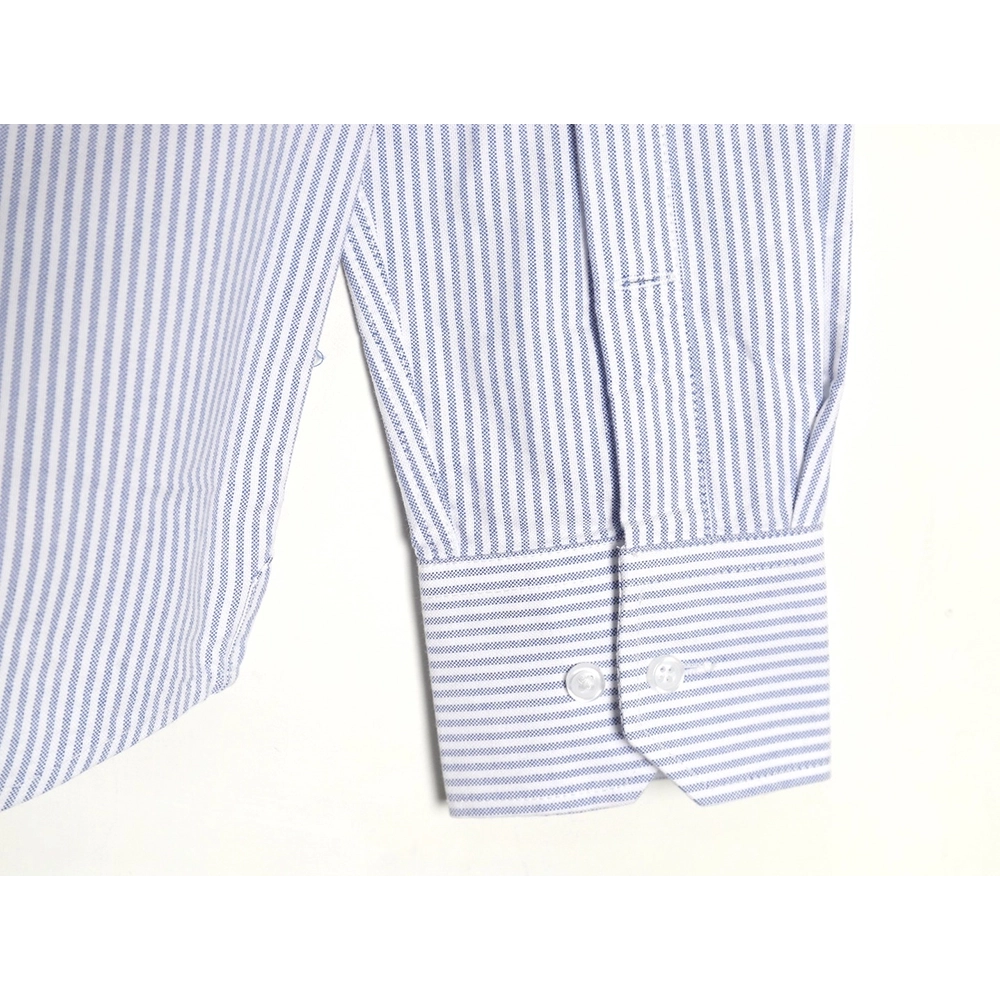 Thom Browne Striped Oxford Classic Four Stripe Long Sleeve Shirt,Thom Browne