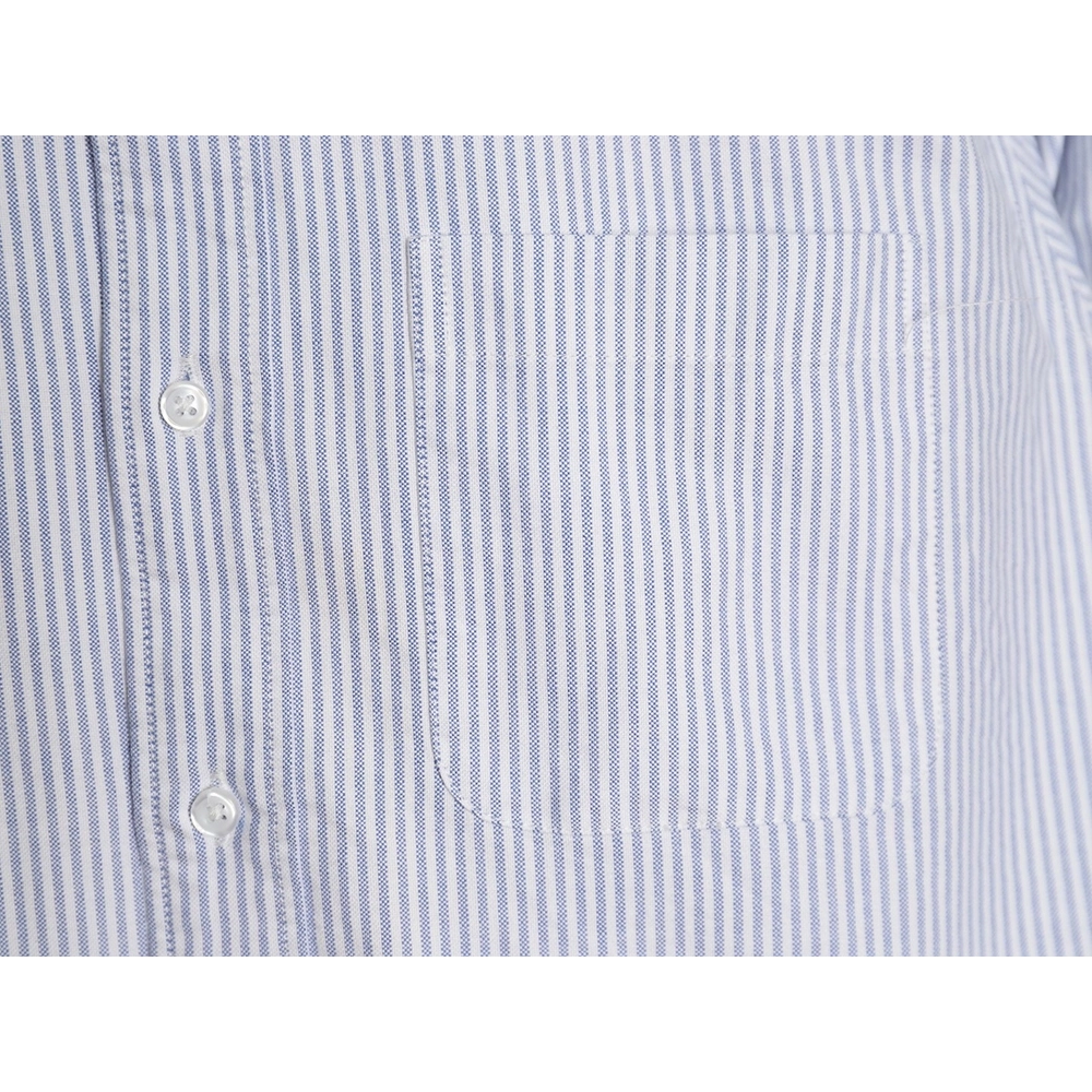 Thom Browne Striped Oxford Classic Four Stripe Long Sleeve Shirt,Thom Browne