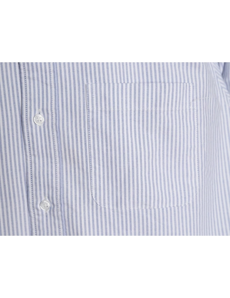 Thom Browne Striped Oxford Classic Four Stripe Long Sleeve Shirt,Thom Browne