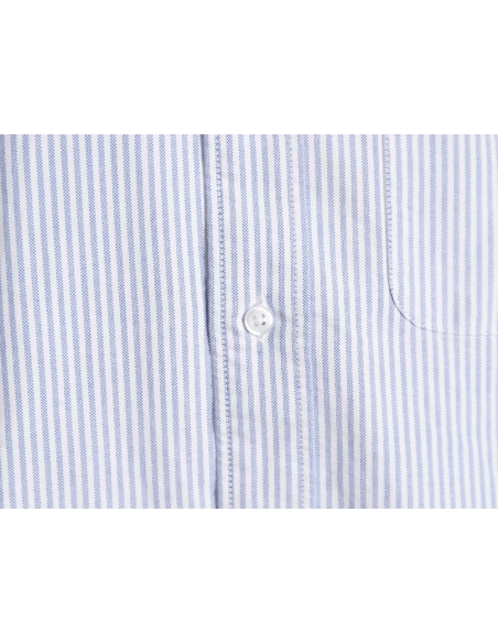 Thom Browne Striped Oxford Classic Four Stripe Long Sleeve Shirt,Thom Browne