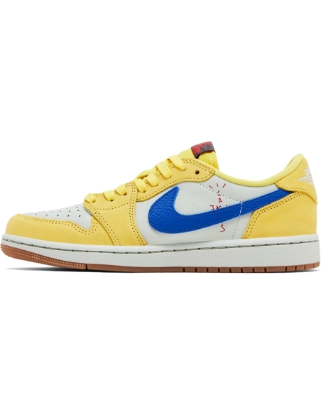 Little Kids Travis Scott x Air Jordan 1 Retro Low Canary,KIDS SNEAKERS