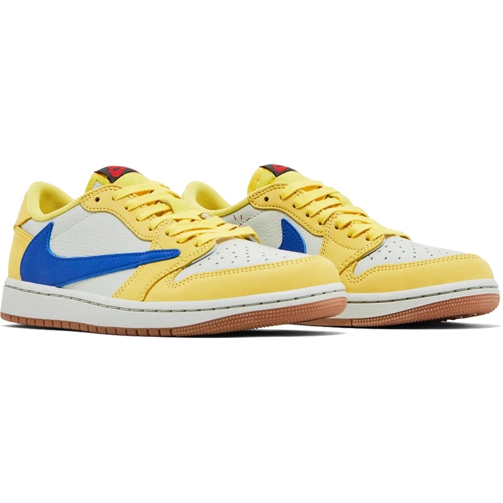 Little Kids Travis Scott x Air Jordan 1 Retro Low Canary,KIDS SNEAKERS