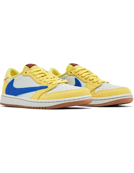 Little Kids Travis Scott x Air Jordan 1 Retro Low Canary,KIDS SNEAKERS