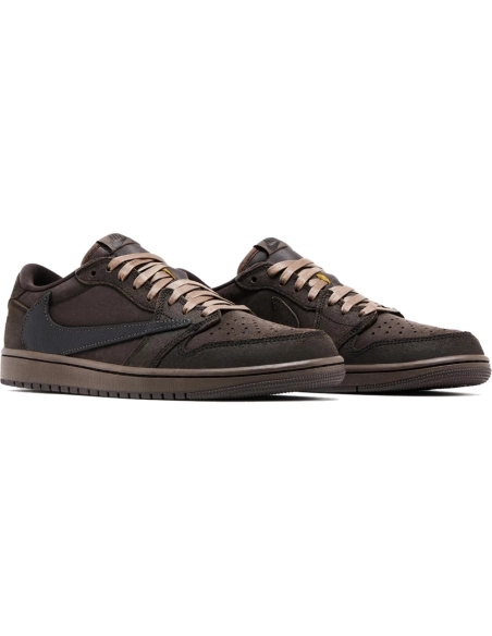 Little Kids Travis Scott x Air Jordan 1 Retro Low Velvet Brown,KIDS SNEAKERS
