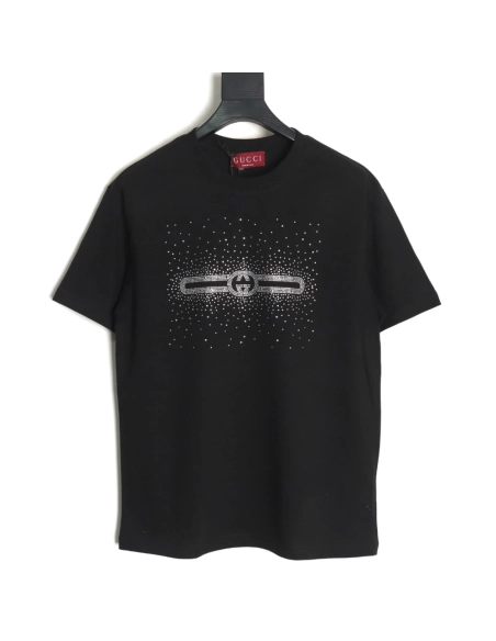 Gucci hot rhinestone letter logo short sleeves TSK1,Gucci