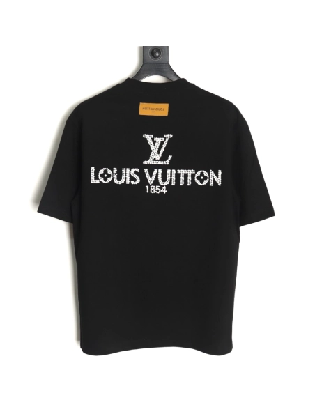 Louis Vuitton pearl hot diamond letter logo short sleeve TSK1,Louis Vuitton