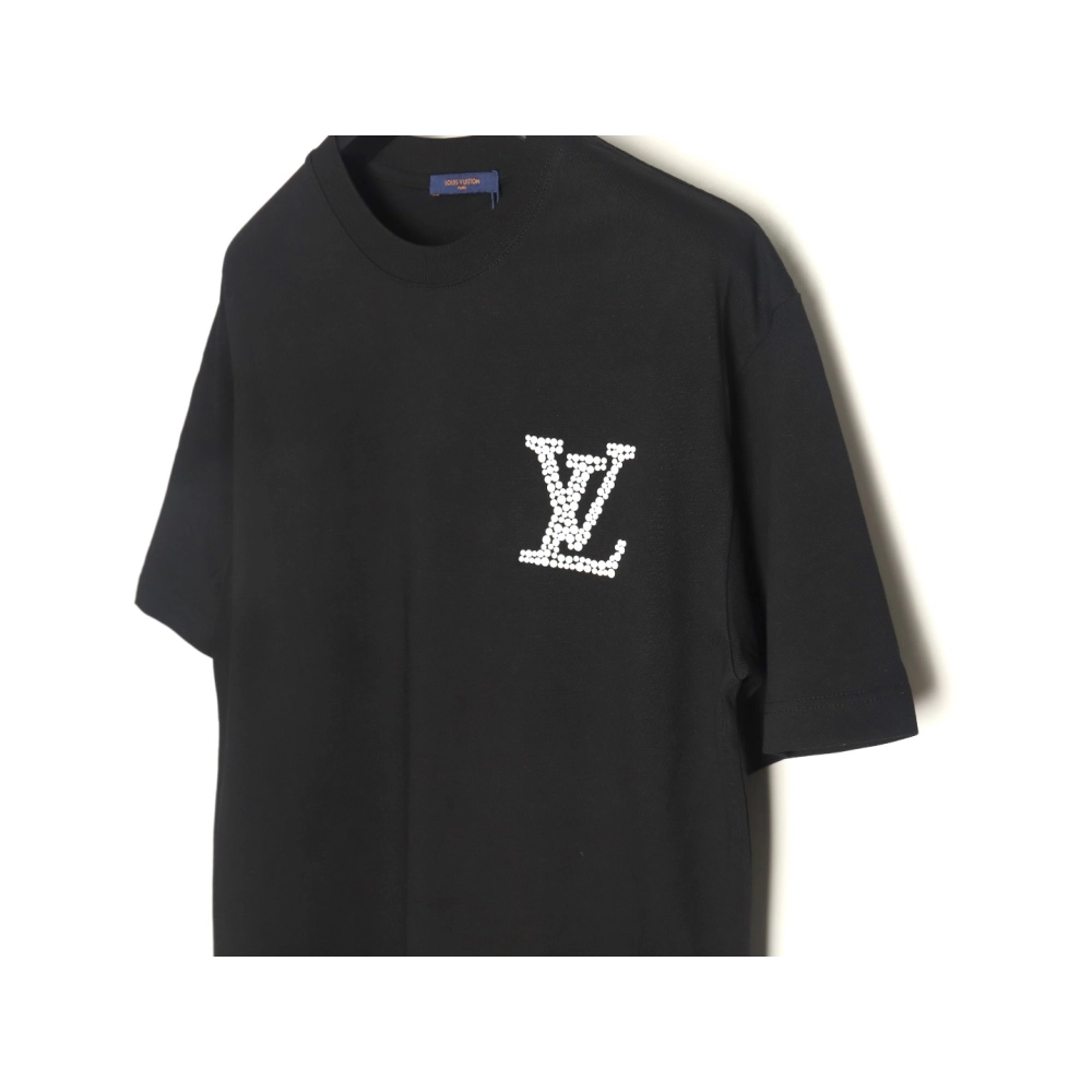 Louis Vuitton pearl hot diamond letter logo short sleeve TSK1,Louis Vuitton