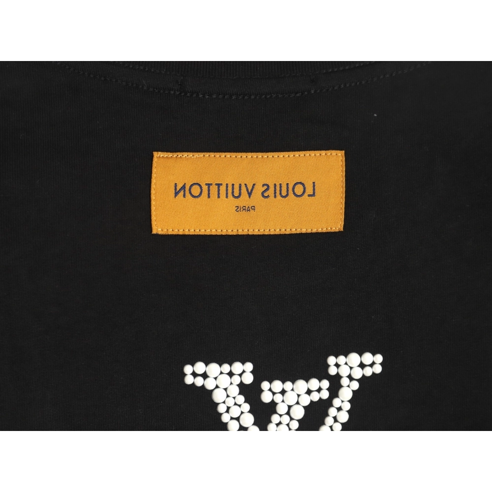 Louis Vuitton pearl hot diamond letter logo short sleeve TSK1,Louis Vuitton