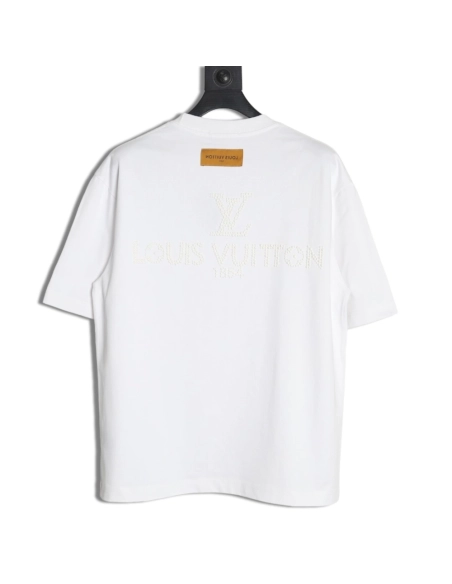 Louis Vuitton pearl hot diamond letter logo short sleeve,Louis Vuitton