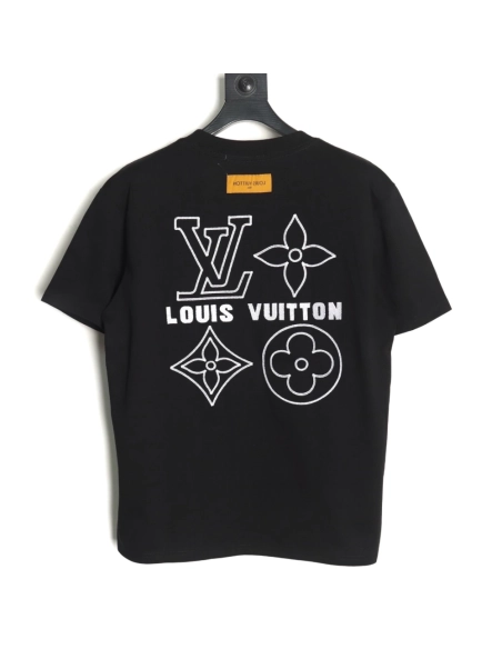 Louis Vuitton embroidered monogram logo short sleeves TSK1,Louis Vuitton