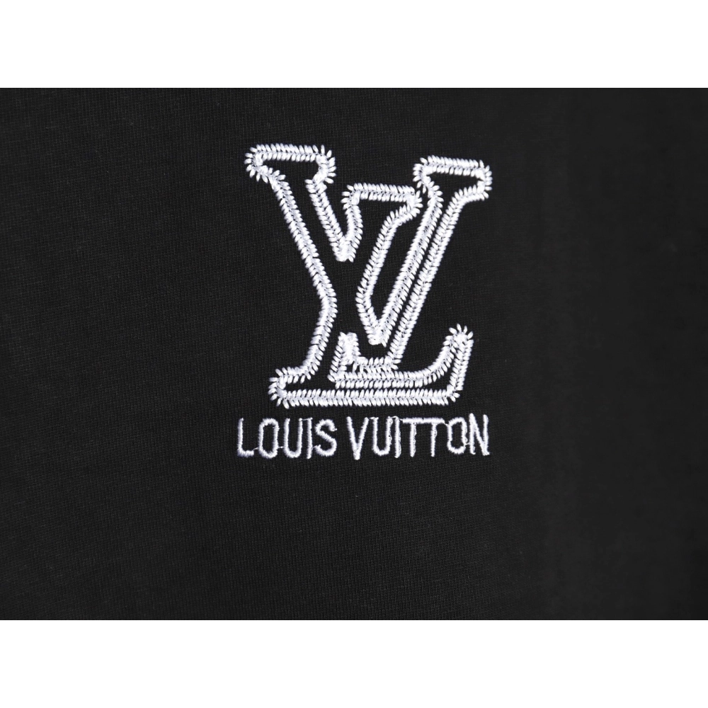 Louis Vuitton embroidered monogram logo short sleeves TSK1,Louis Vuitton