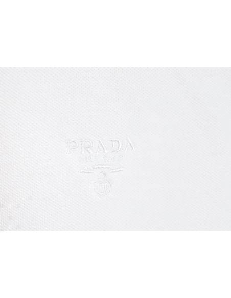 Prada embroidered logo red edge short-sleeve polo shirt,Prada
