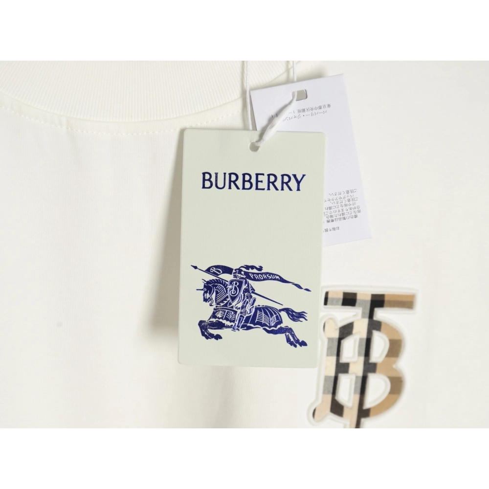 Burberry chest plaid B letter short sleeves,Burberry