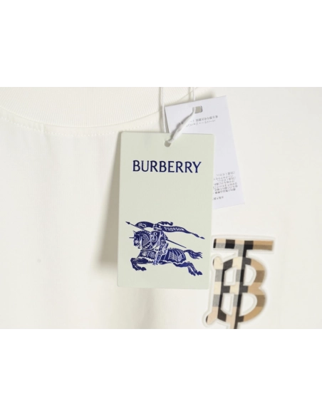 Burberry chest plaid B letter short sleeves,Burberry