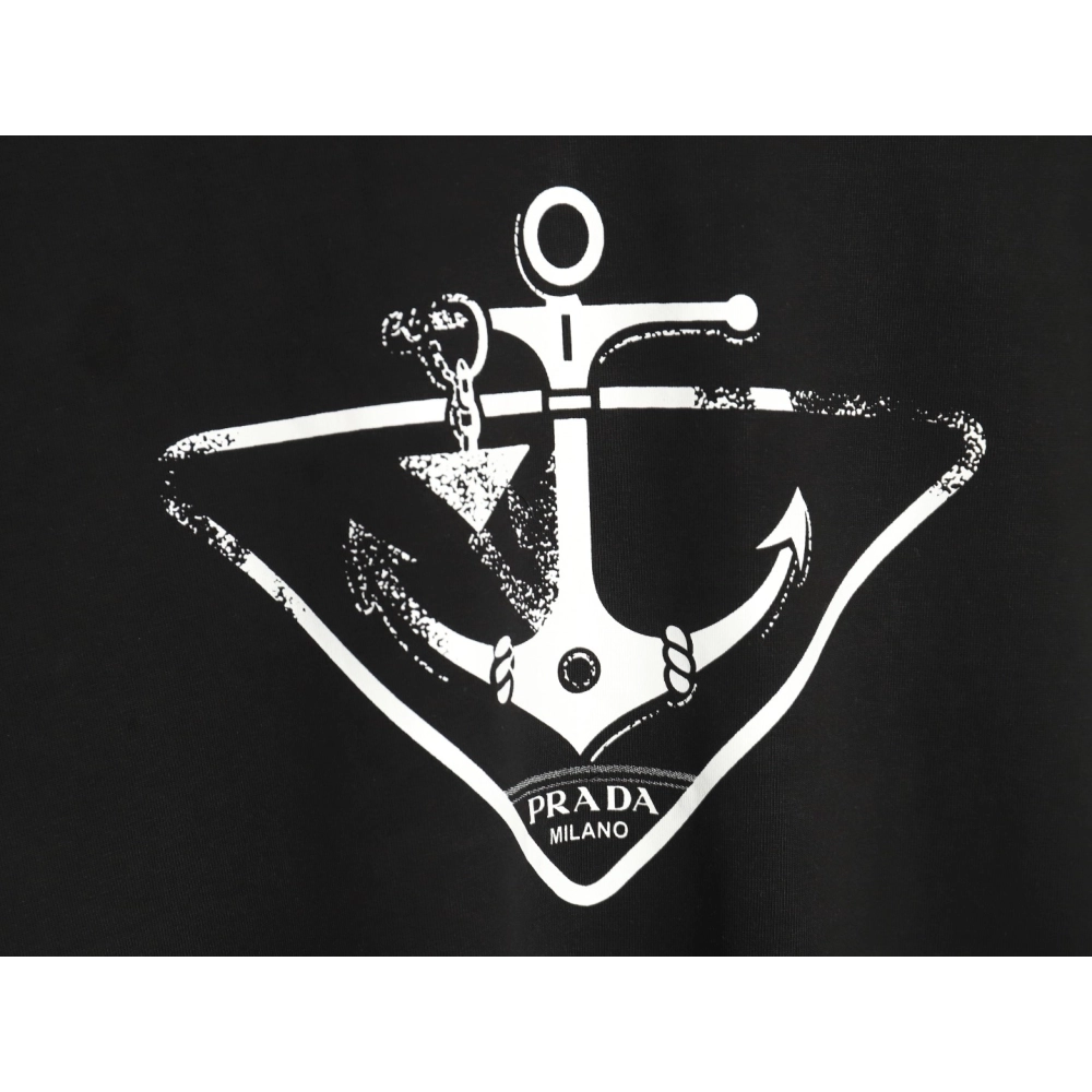 Prada Classic Anchor Triangle Print Round Neck T-Shirt TSK1,Prada