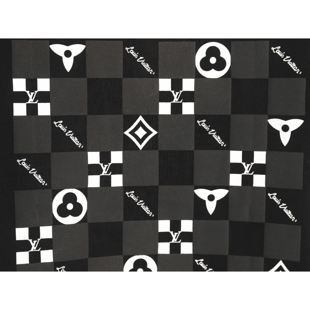 Louis Vuitton Back Checkerboard Short Sleeve T-Shirt TSK1,Louis Vuitton