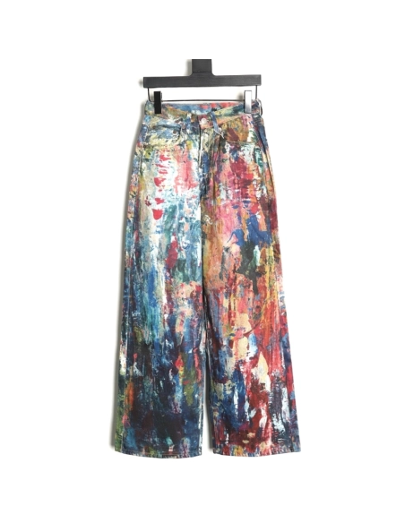 Acne Studios Oil Painted Graffiti Denim Trousers,Acne Studios