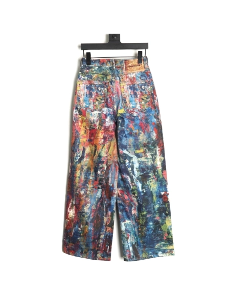 Acne Studios Oil Painted Graffiti Denim Trousers,Acne Studios