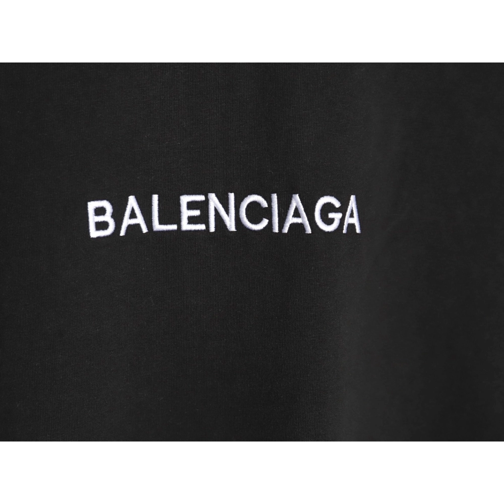 Balenciaga collar double B embroidered logo round neck short-sleeved T-shirt TSK1,Balenciaga