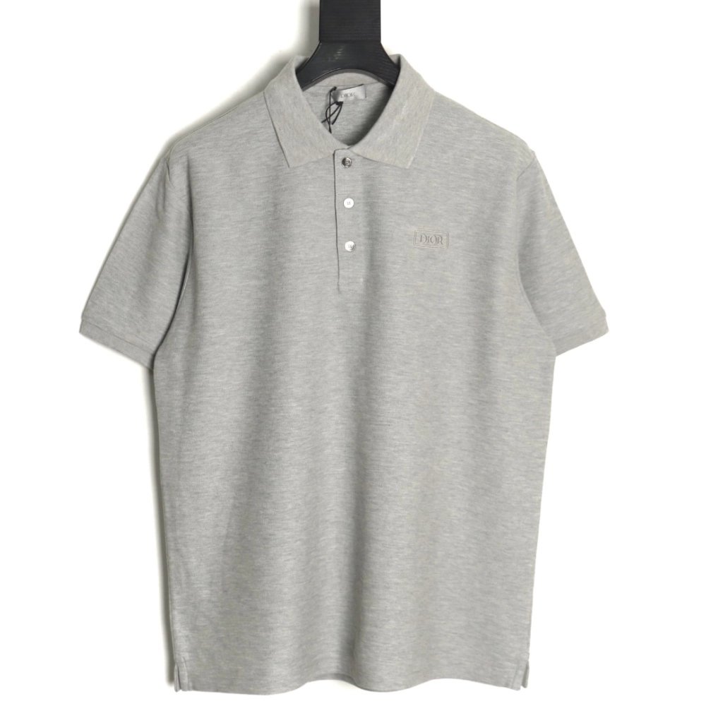 Dior square embroidery short sleeve polo shirt TSK1,Dior