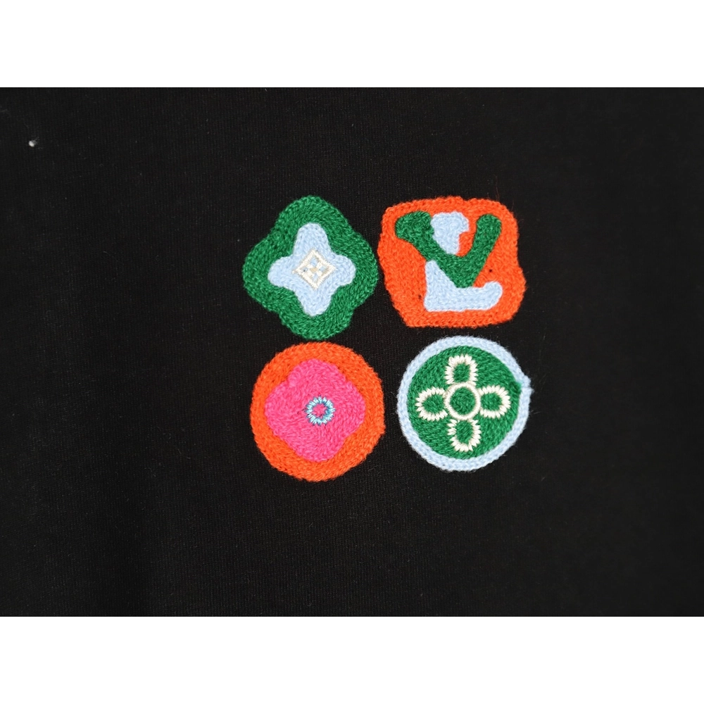 Louis Vuitton four-leaf clover logo embroidered short-sleeved T-shirt TSK1,Louis Vuitton