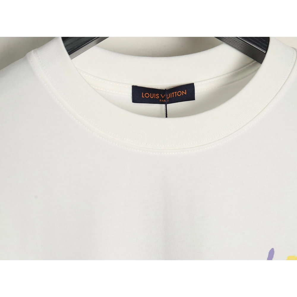 Louis Vuitton hand-painted colorful logo graffiti short-sleeved T-shirt,Louis Vuitton