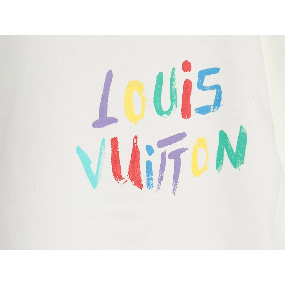 Louis Vuitton hand-painted colorful logo graffiti short-sleeved T-shirt,Louis Vuitton