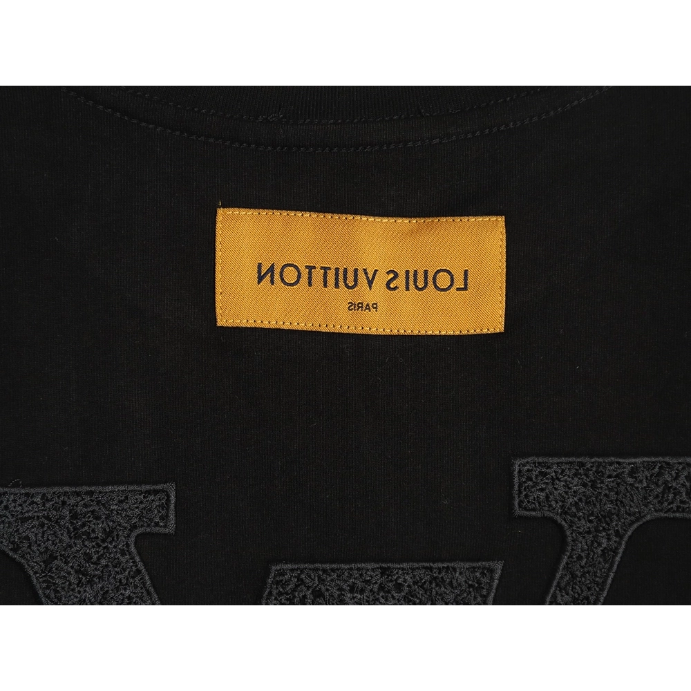 Louis Vuitton dark pattern large logo embroidered short sleeve T-shirt TSK1,Louis Vuitton