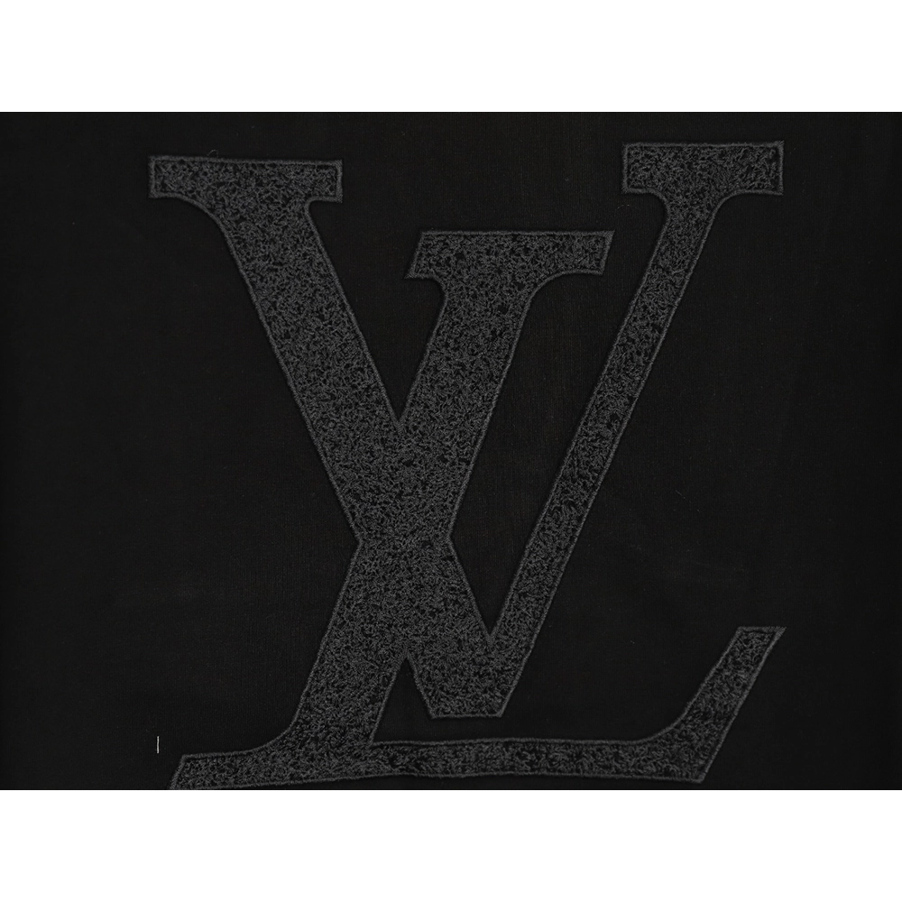Louis Vuitton dark pattern large logo embroidered short sleeve T-shirt TSK1,Louis Vuitton