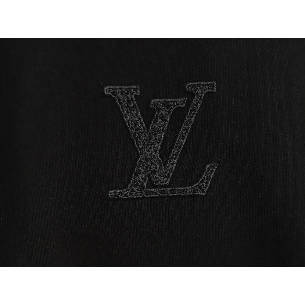 Louis Vuitton dark pattern large logo embroidered short sleeve T-shirt TSK1,Louis Vuitton