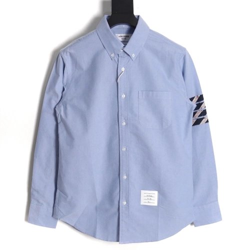 Thom Browne Oxford Classic Cuff Tricolor Long Sleeve Shirt TSK1,Thom Browne