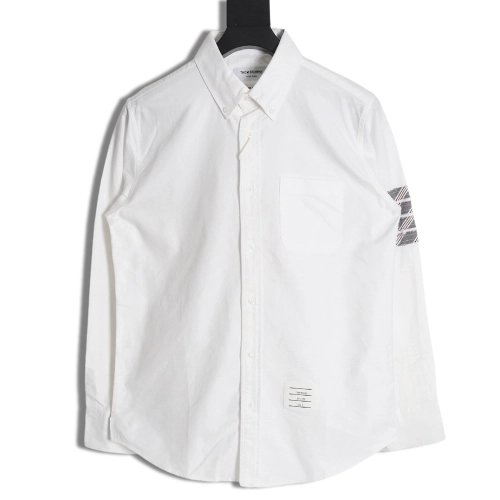 Thom Browne Oxford Classic Cuff Tricolor Long Sleeve Shirt,Thom Browne