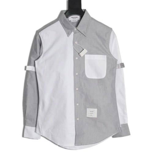 Thom Browne Contrast Shirt with Double Armband Design,Thom Browne