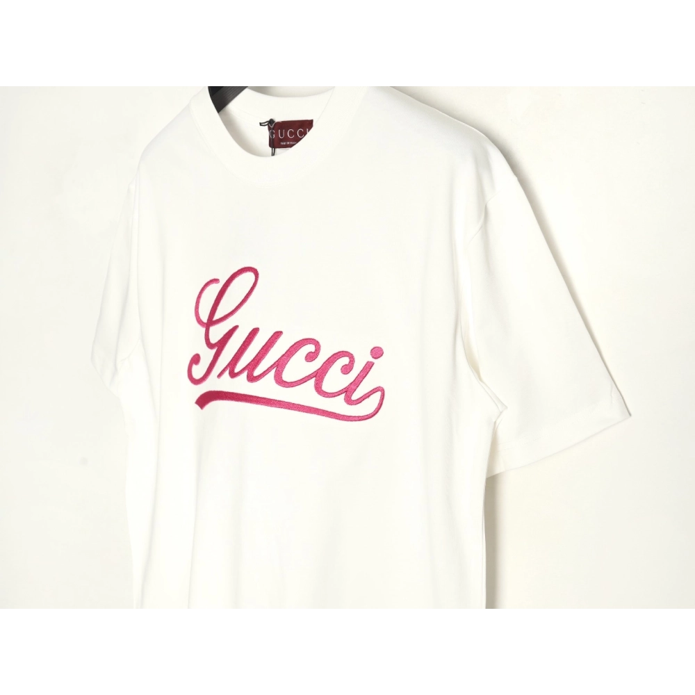 Gucci cursive logo embroidered short sleeves,Gucci