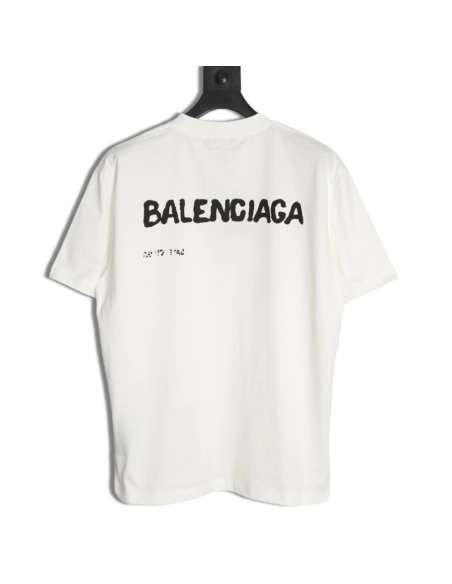 Balenciaga Hand-painted graffiti print washed short-sleeves,Balenciaga