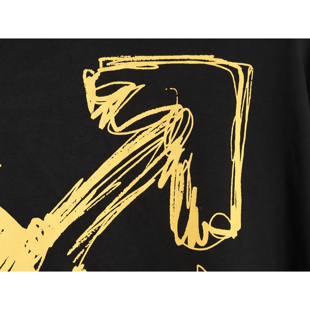 Off White Gold Painted Arrow Short Sleeves,Off White