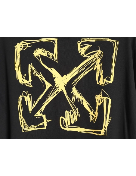 Off White Gold Painted Arrow Short Sleeves,Off White