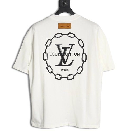 Louis Vuitton Back Chain Circle Print Short Sleeve T-Shirt,Louis Vuitton