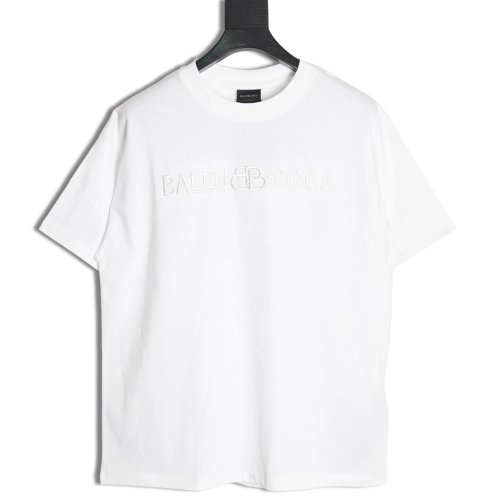 Balenciaga obscure lock letter embroidered short-sleeved T-shirt,Balenciaga