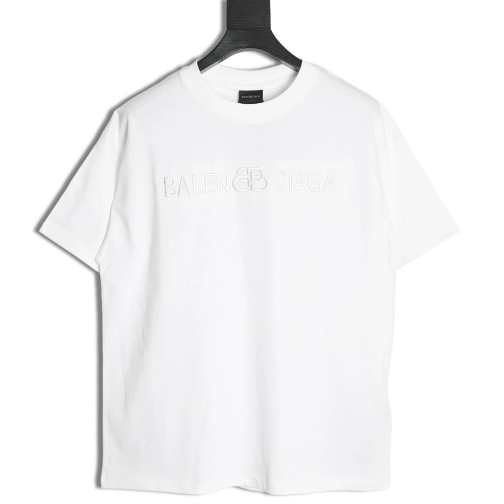 Balenciaga obscure lock letter embroidered short-sleeved T-shirt,Balenciaga