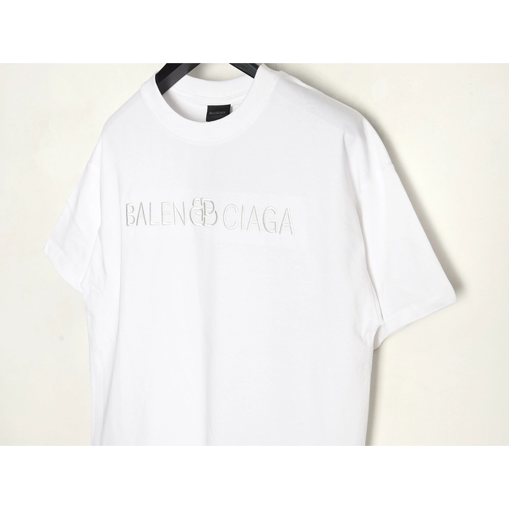 Balenciaga obscure lock letter embroidered short-sleeved T-shirt,Balenciaga