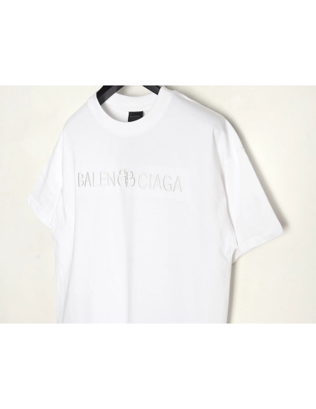 Balenciaga obscure lock letter embroidered short-sleeved T-shirt,Balenciaga