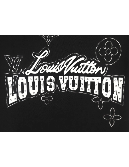 Louis Vuitton Laminating Lettering Hot Diamond Short Sleeves TSK1,Louis Vuitton