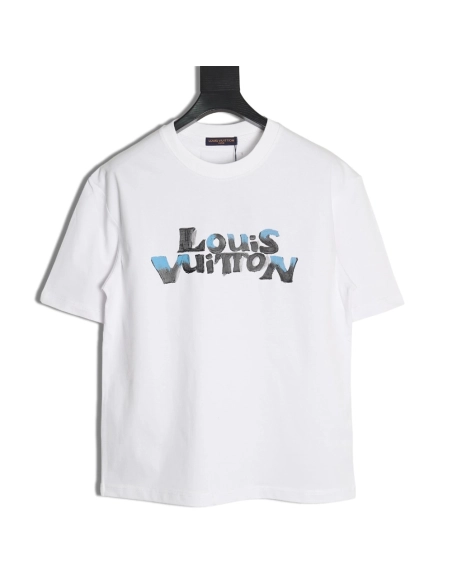 Louis Vuitton hand-painted graffiti rabbit head print short-sleeve,Louis Vuitton