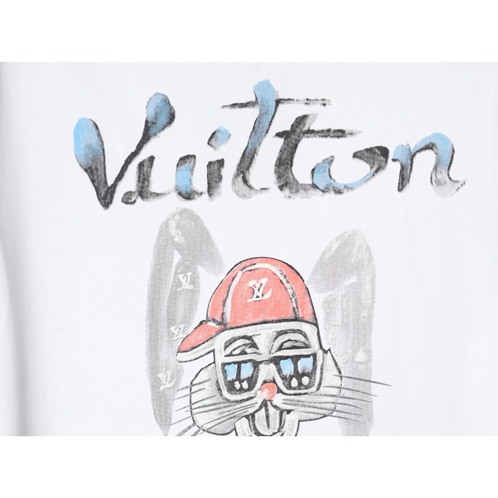 Louis Vuitton hand-painted graffiti rabbit head print short-sleeve,Louis Vuitton