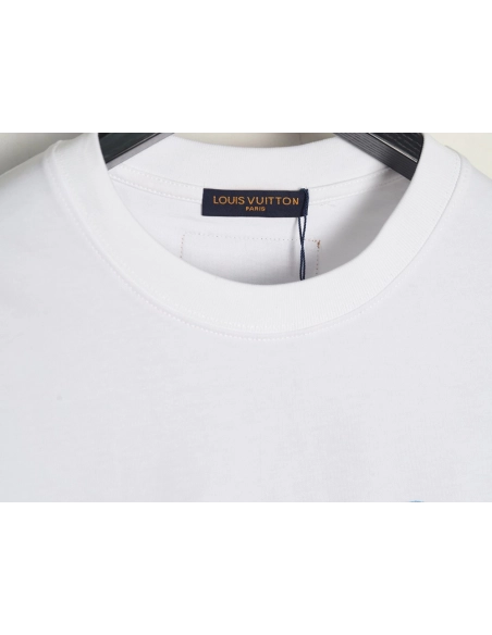 Louis Vuitton hand-painted graffiti rabbit head print short-sleeve,Louis Vuitton