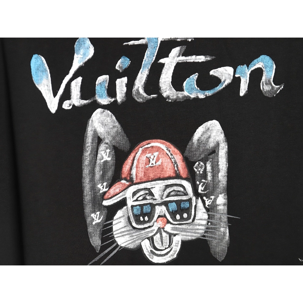 Louis Vuitton hand-painted graffiti rabbit head print short-sleeve TSK1,Louis Vuitton