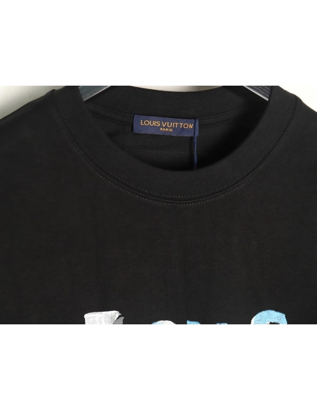 Louis Vuitton hand-painted graffiti rabbit head print short-sleeve TSK1,Louis Vuitton