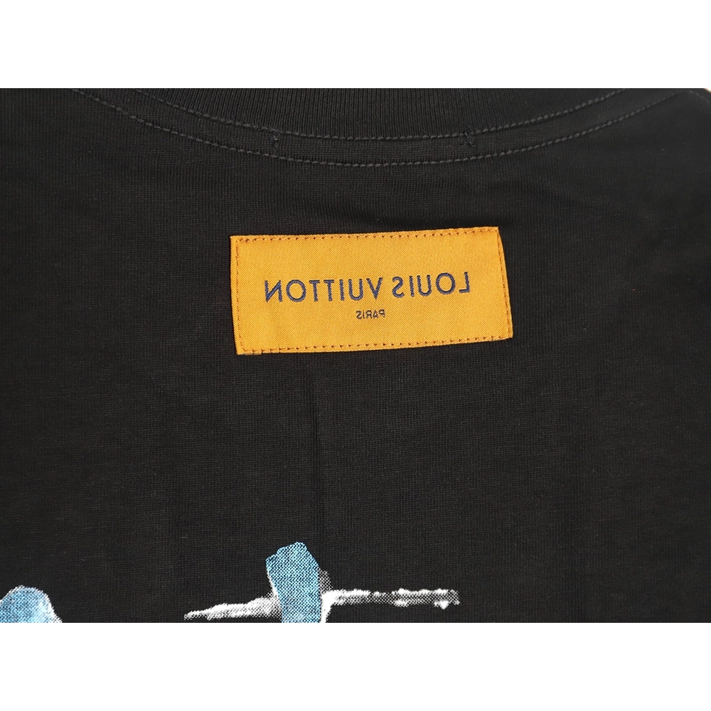 Louis Vuitton hand-painted graffiti rabbit head print short-sleeve TSK1,Louis Vuitton